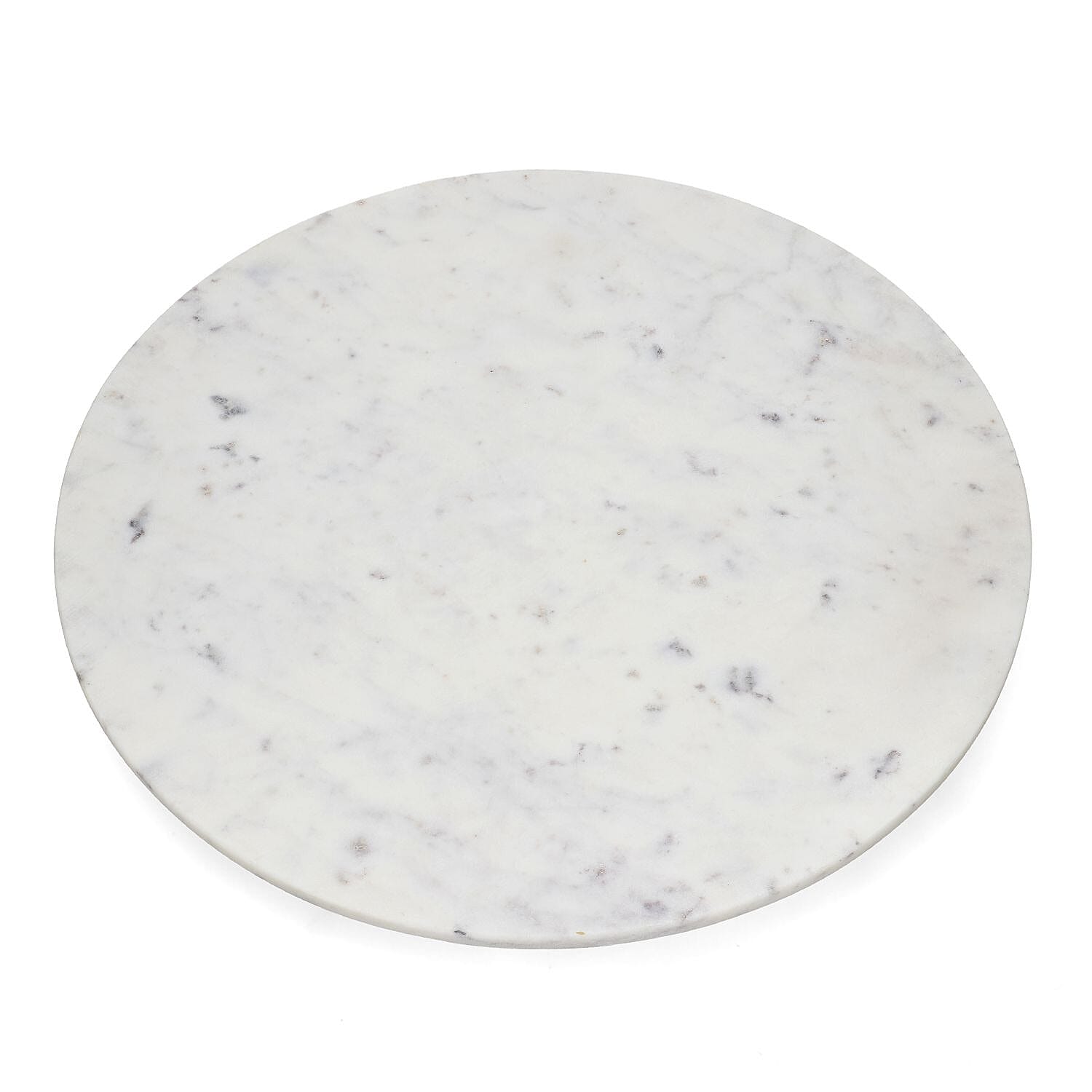 First Time Ever Italian Marble Rotating Lazy Susan Platter (Size 38 cm) - White