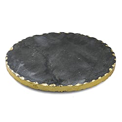 Nakkashi Round Marble Trivet with Gold Trim
