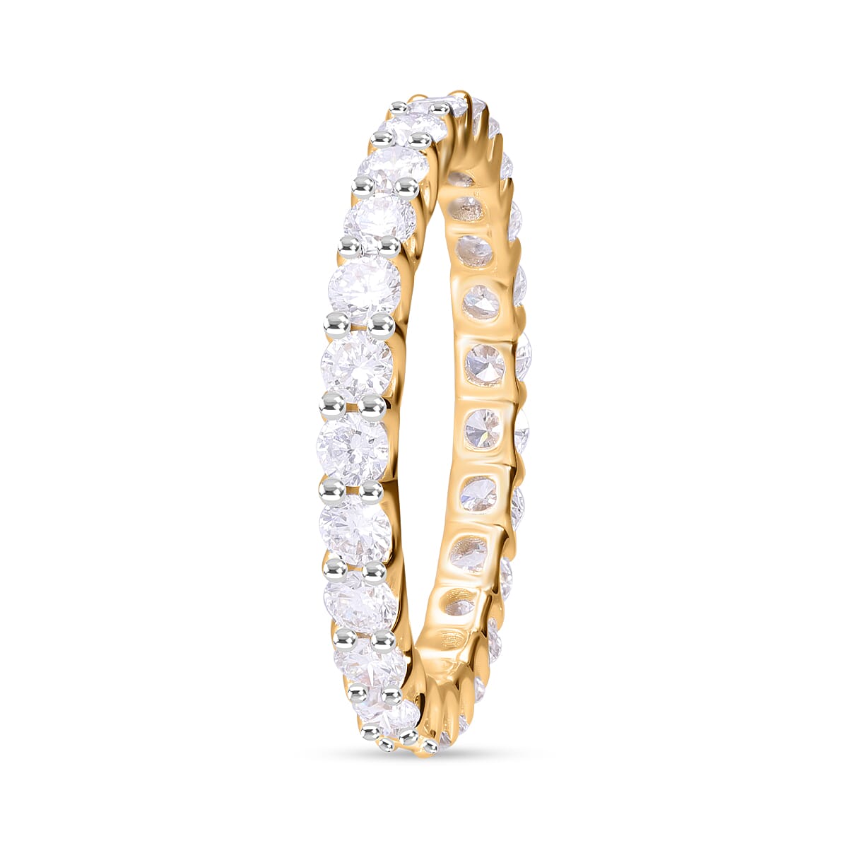 JCK Vegas Close Out- 14K Yellow Gold Certified Lab Grown Diamond (EF-VS) Band Ring 1.50 Ct