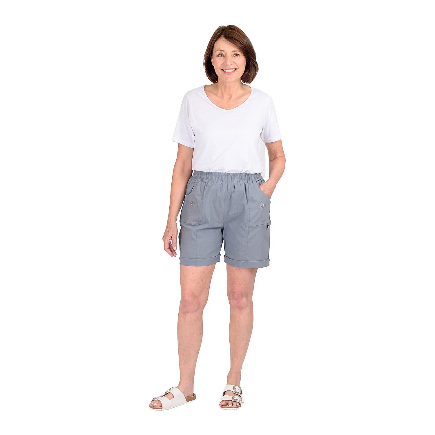 Pure and Natural Woven Short (Size 12) - Grey