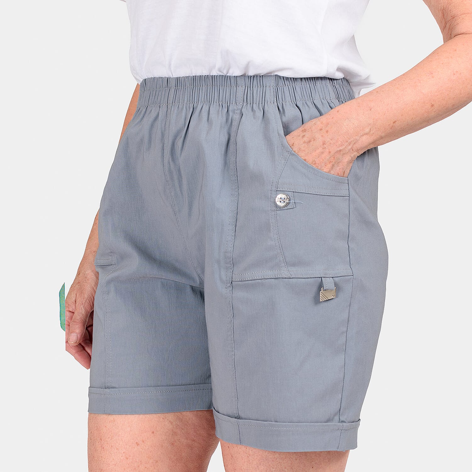 Pure and Natural Woven Short (Size 12) - Grey