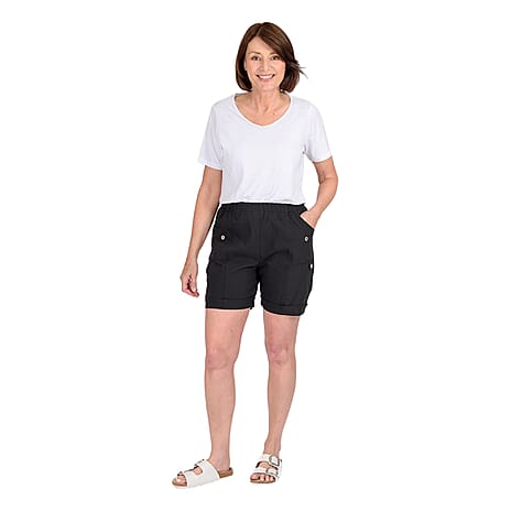 Pure and Natural Woven Short (Size 12) - Black