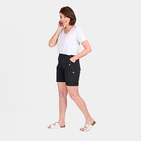 Pure and Natural Woven Short (Size 12) - Black