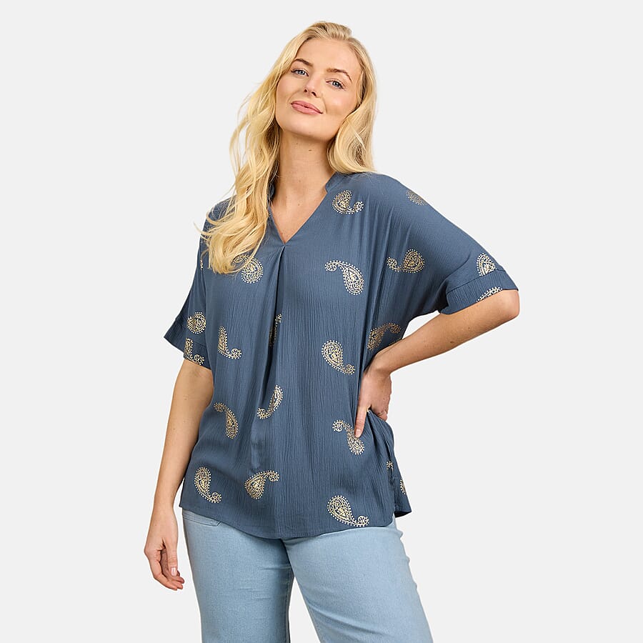 Maison Printed Crinkle Blouse