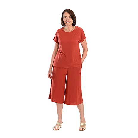Firenzaa Top and Trouser Set (Size L) - Rust