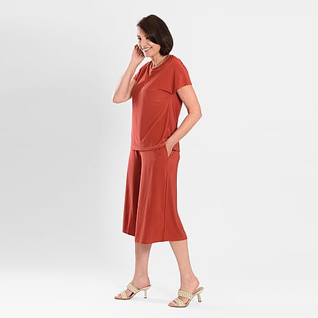 Firenzaa Top and Trouser Set (Size L) - Rust