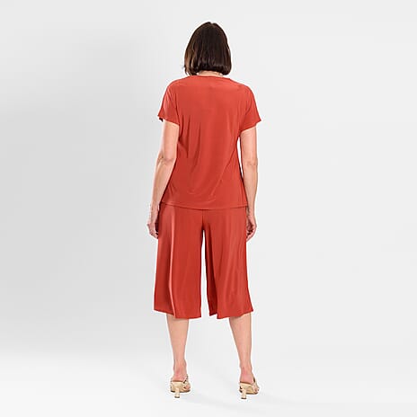 Firenzaa Top and Trouser Set (Size L) - Rust