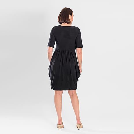 LINDSEYS PICK OF THE SHOW -Firenzaa Drape Dress (Size M) - Black
