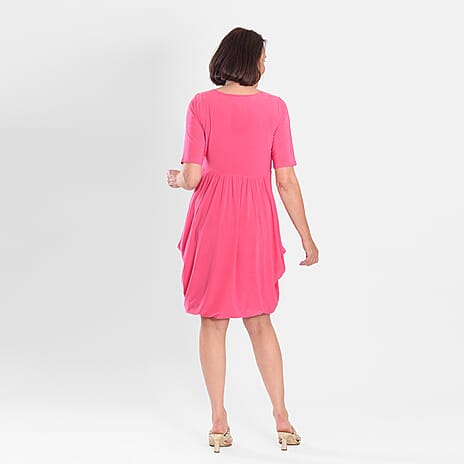 Firenzaa Drape Dress (Size XL) - Cerise