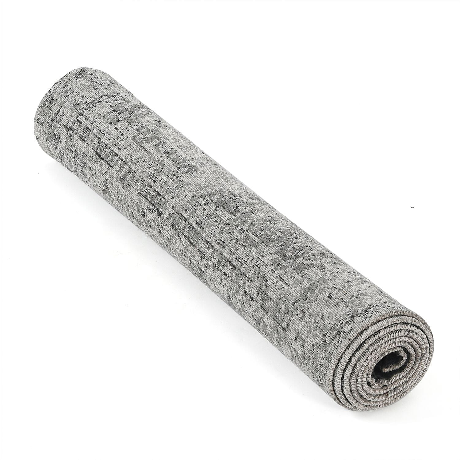 Cotton Jacquard Rug and Door Mat (Size 80x1 cm) - Grey & Multicolor