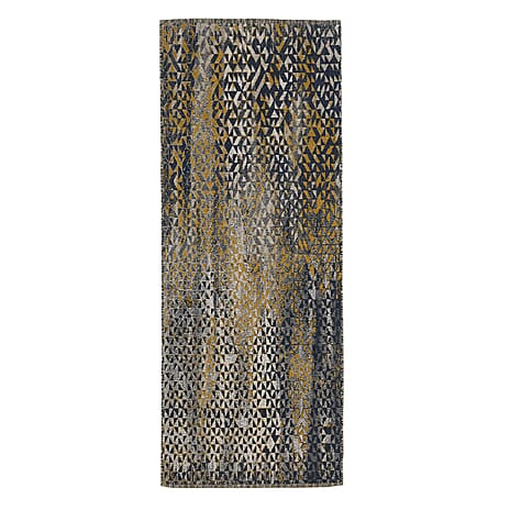 Jacquard Woven Rug with Backing (Size 200x80 cm) - Blue