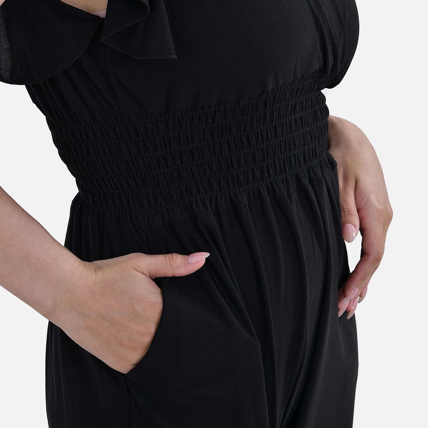  La Marey Smocked Waist Stretch Jersey Jumpsuit