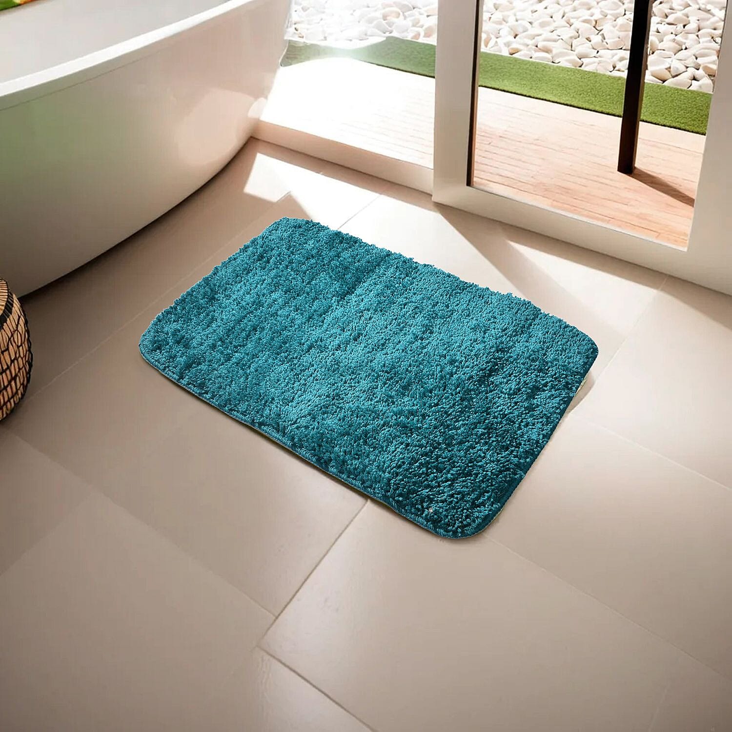 Set of 2 Luxury Microbath Mat with TPR Back - 1400 GSM  (Size 40x60 cm) - Cobalt Blue