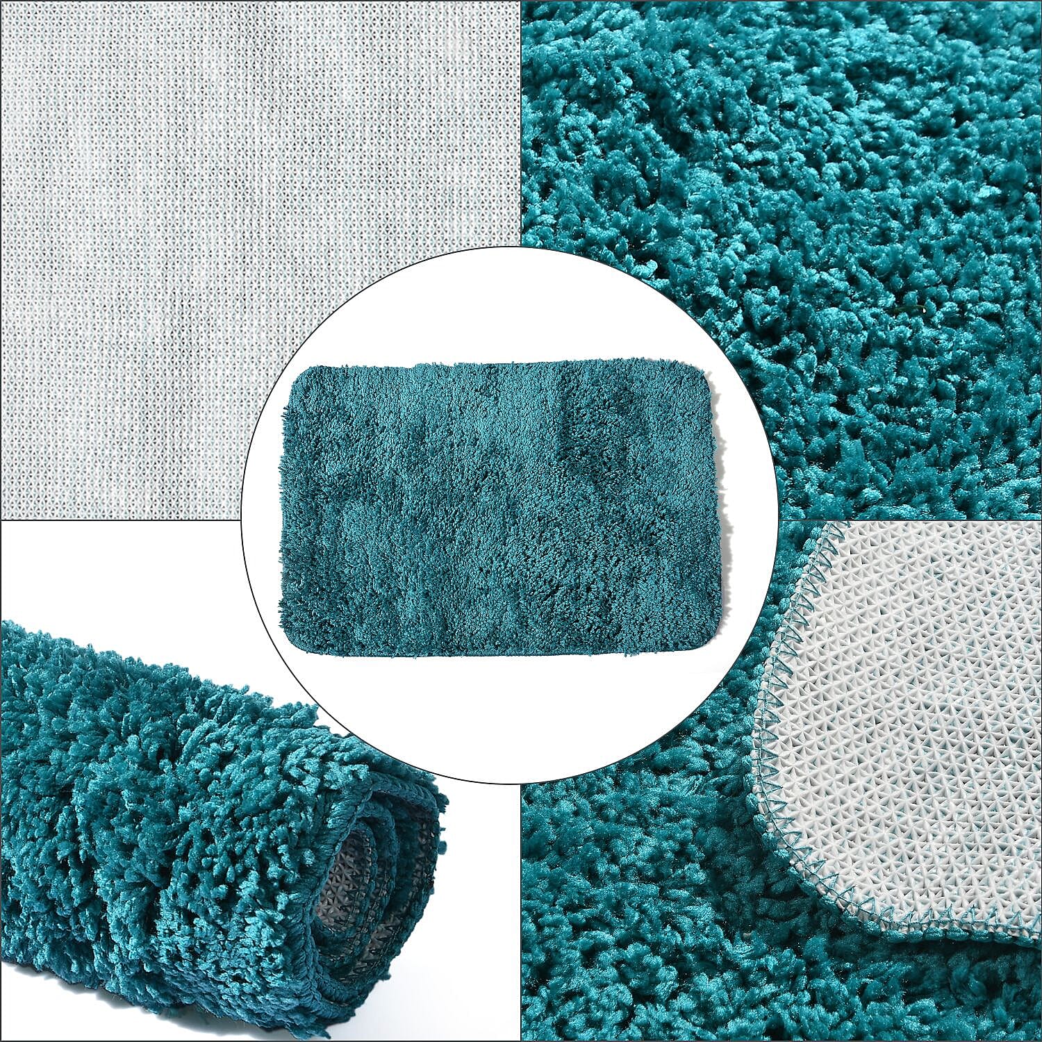 Set of 2 Luxury Microbath Mat with TPR Back - 1400 GSM  (Size 40x60 cm) - Cobalt Blue