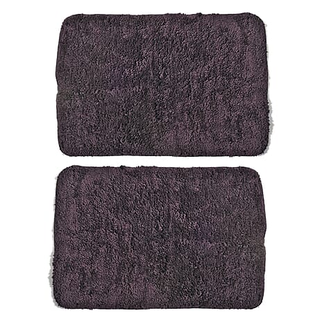Set of 2 Luxury Microbath Mat with TPR Back - 1400 GSM  (Size 40x60 cm) -  Black