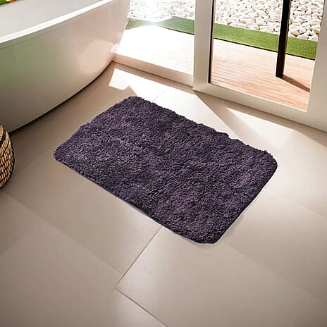 Set of 2 Luxury Microbath Mat with TPR Back - 1400 GSM  (Size 40x60 cm) -  Black