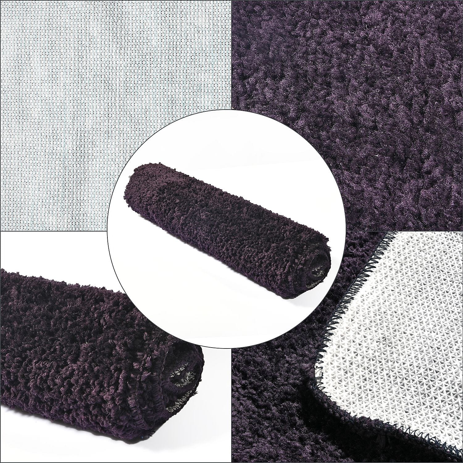 Set of 2 Luxury Microbath Mat with TPR Back - 1400 GSM  (Size 40x60 cm) -  Black