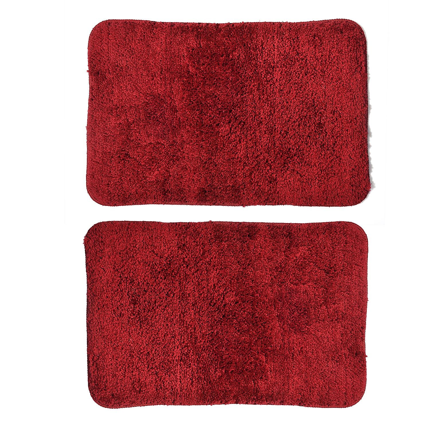 Polyester Printed Rug and Door Mat (Size 40x1 cm) - Burgundy & Multicolor