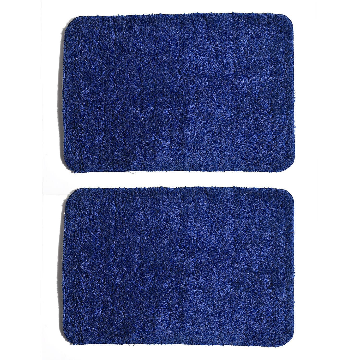 Polyester Printed Rug and Door Mat (Size 40x1 cm) - Royal Blue & Multicolor