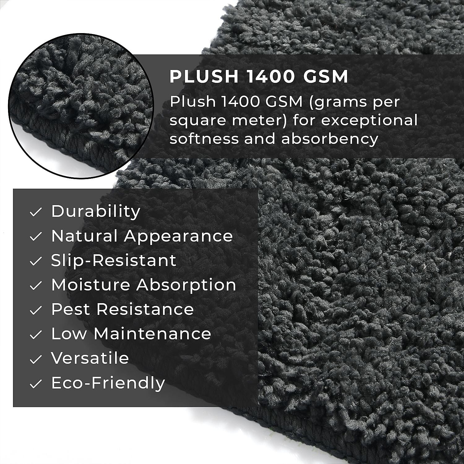 Polyester Printed Rug and Door Mat (Size 40x1 cm) - Grey & Multicolor