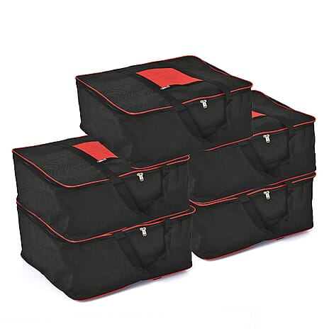 Patterned Storage Box (Size 51x43x22 ) - Black & Black