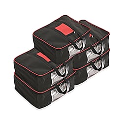 Set of 5 Non-Woven Fabric Storage Bag With Front Pocket - Grey