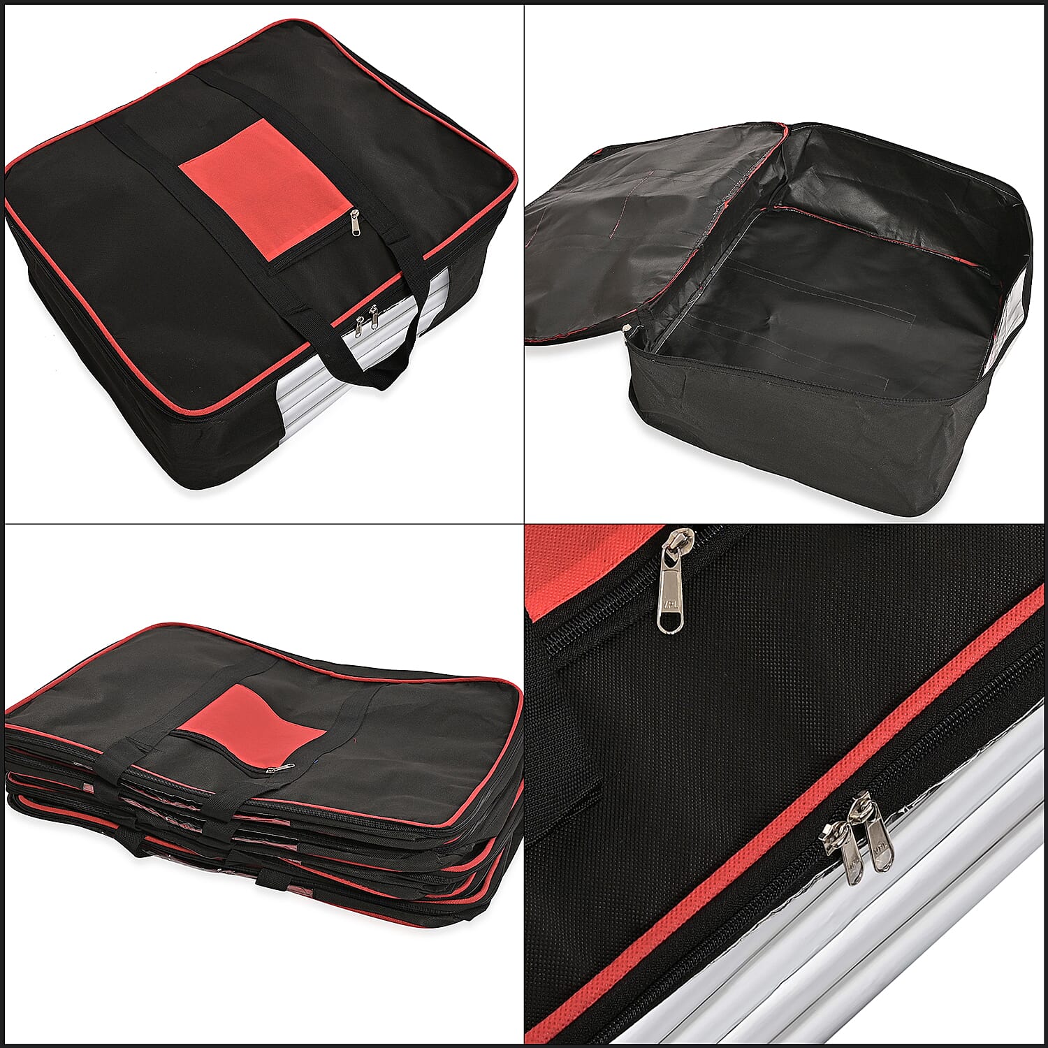 Set of 5 Non-Woven Fabric Storage Bags - Black