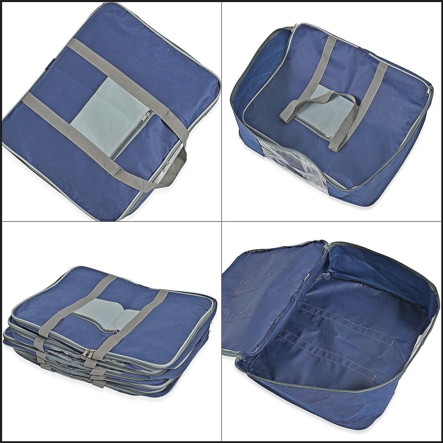 Set of 5 Non-Woven Fabric Storage Bags - Navy