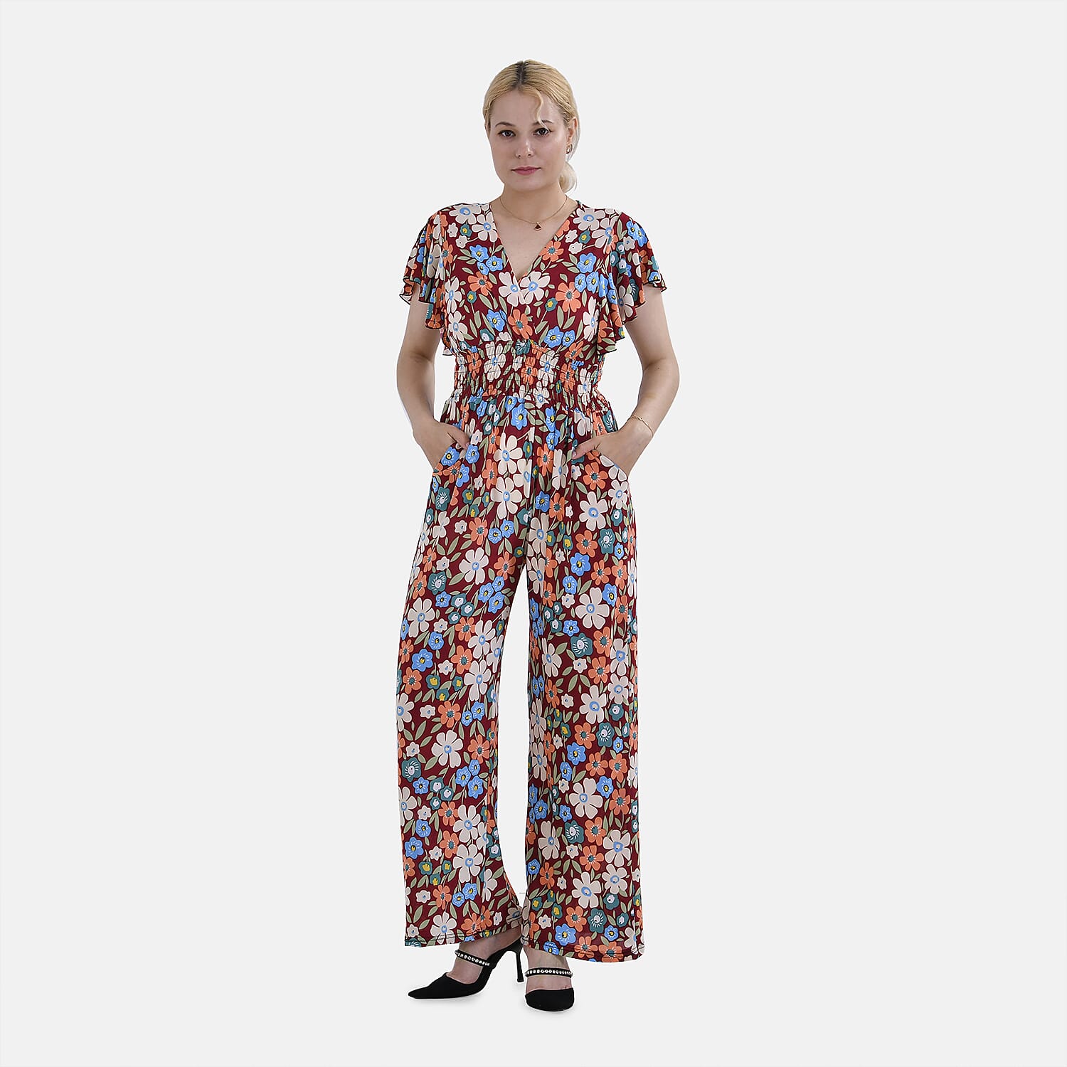 La Marey Smocked Waist Stretch Jersey Jumpsuit