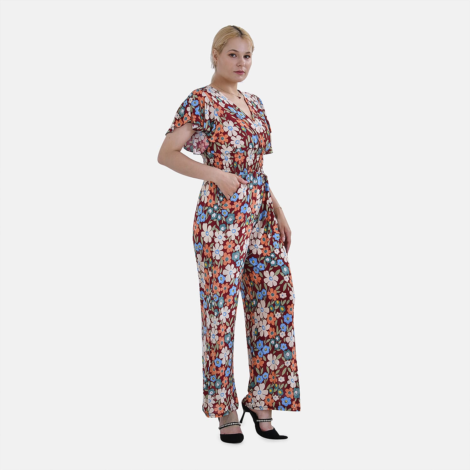  La Marey Smocked Waist Stretch Jersey Jumpsuit