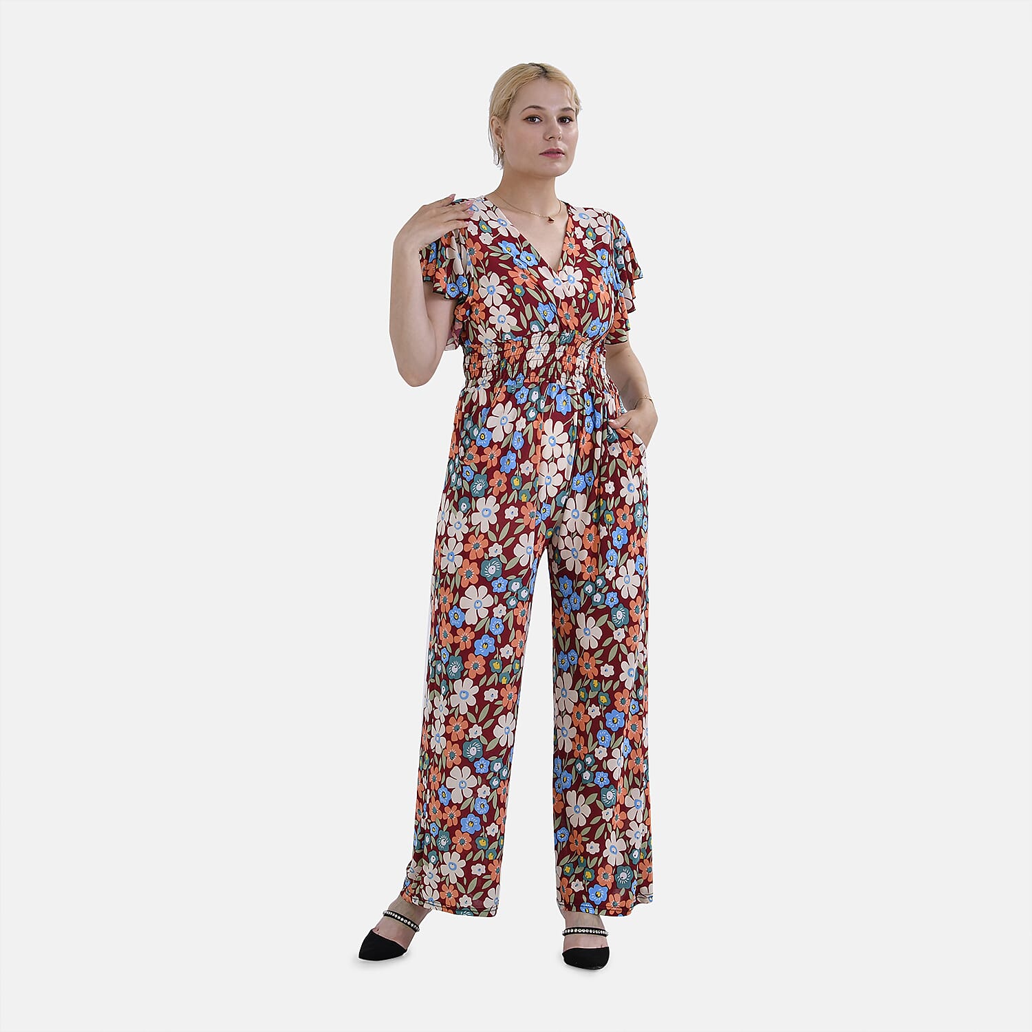  La Marey Smocked Waist Stretch Jersey Jumpsuit