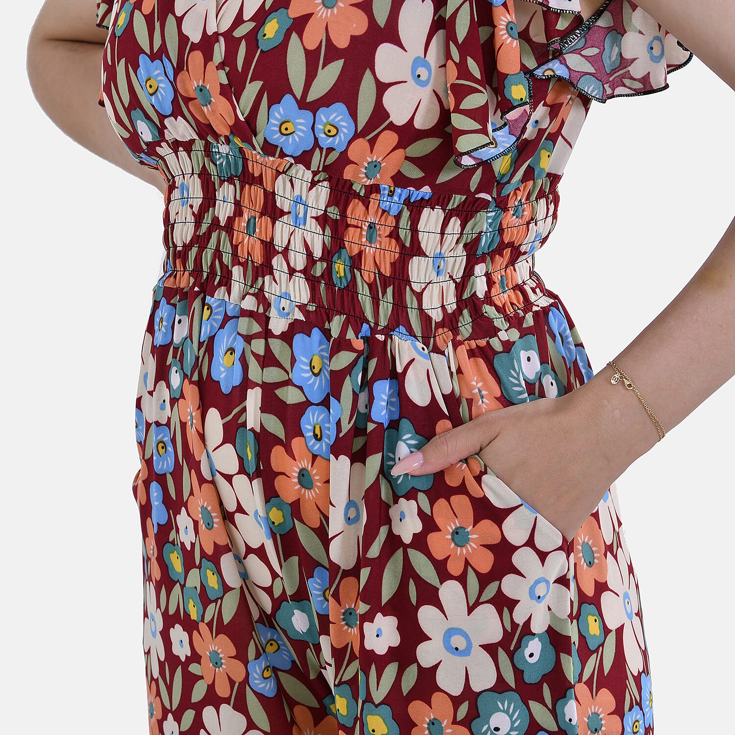  La Marey Smocked Waist Stretch Jersey Jumpsuit