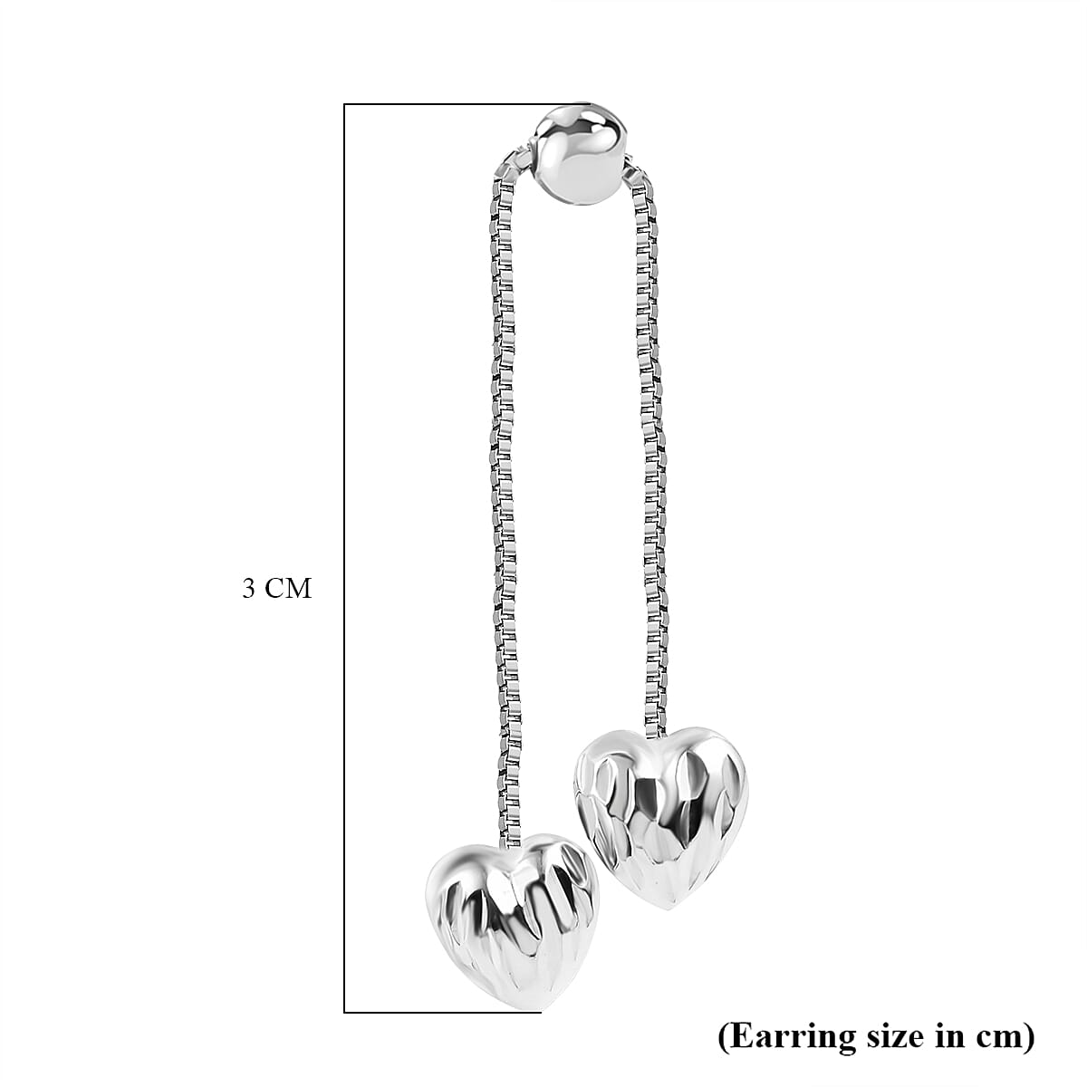 Sterling Silver Heart Drop Earrings