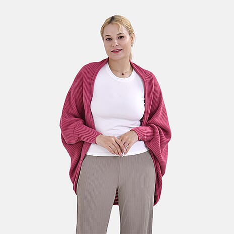 TAMSY Batwing Sleeve Cardigan (One Size) - Pink