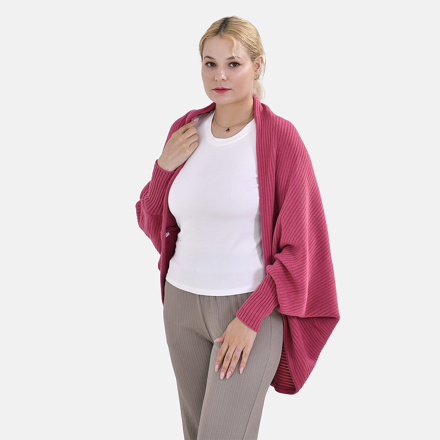 Tamsy Solid Cardigan Size 8 to 20 - Pink