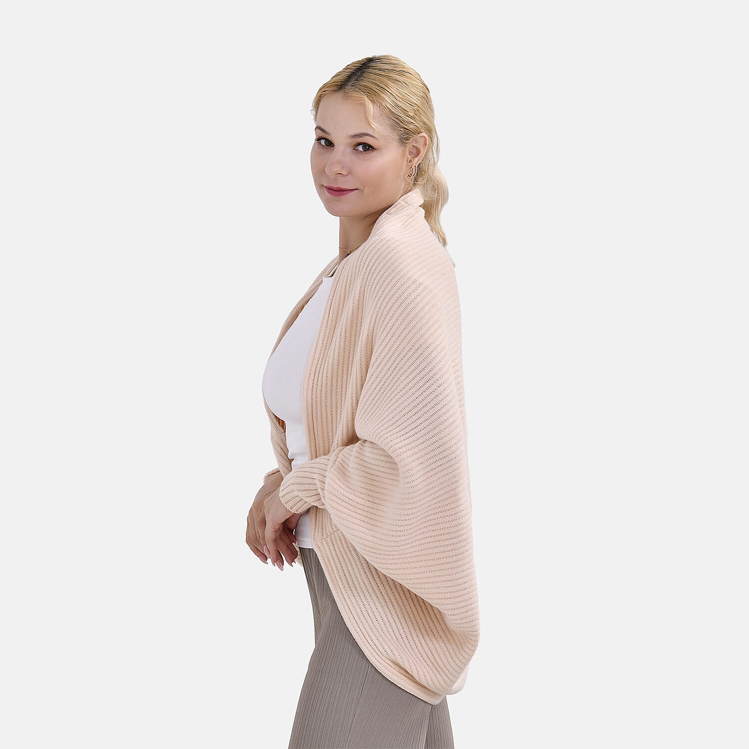 Tamsy  Solid Cardigan Size 8 to 20 - Beige