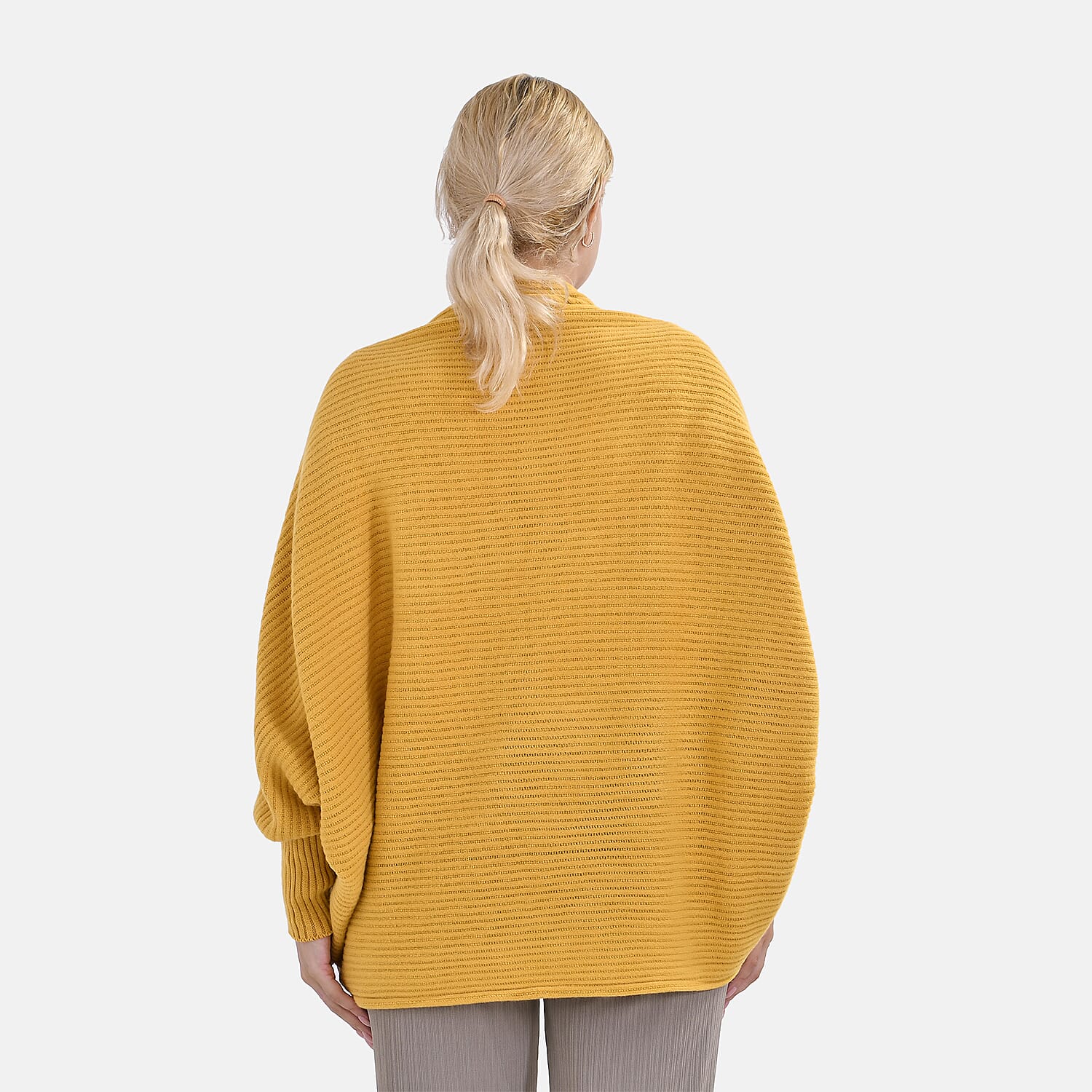 Tamsy Acrylic Solid Cardigan (Size 76x1 cm) - Yellow & Green