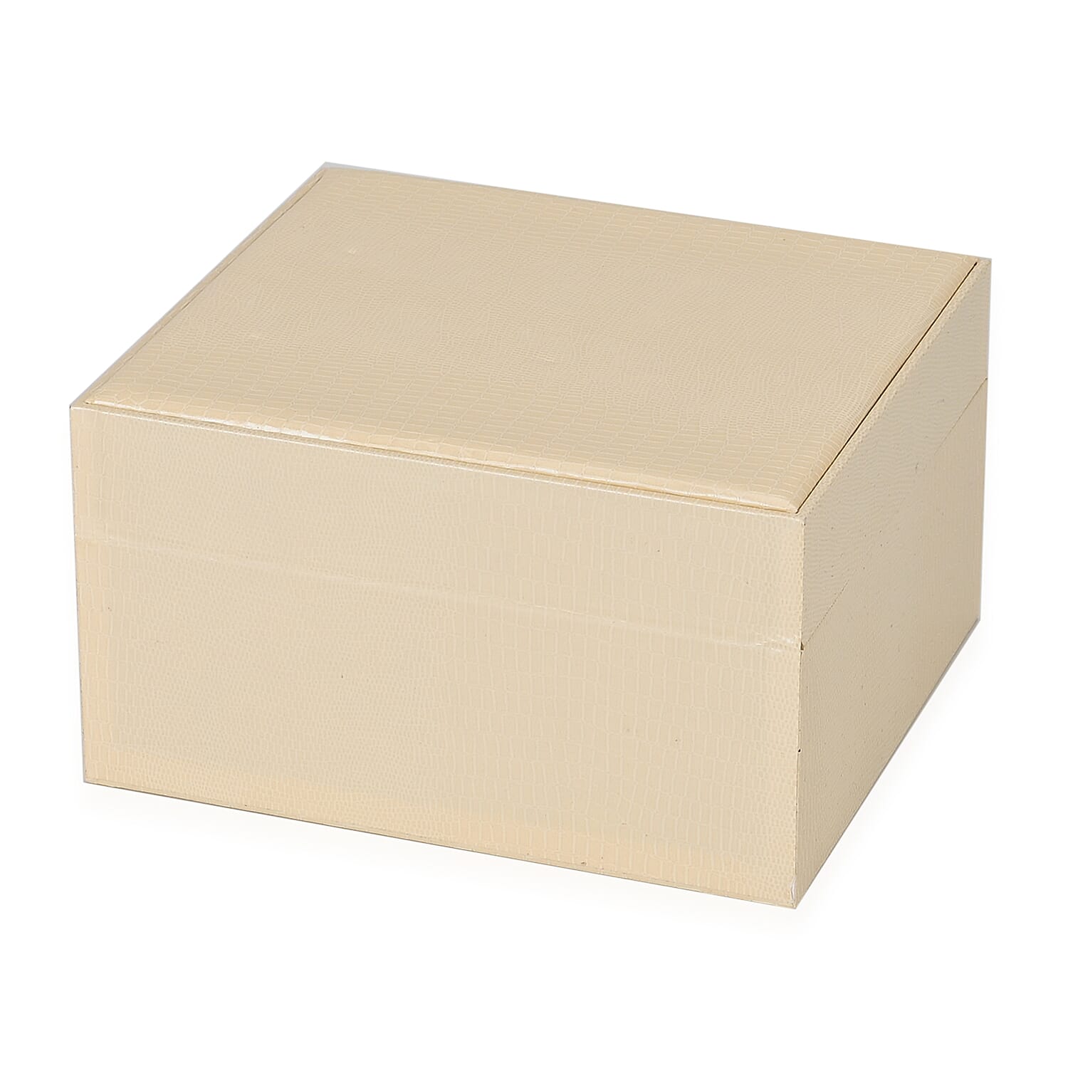Leatherette Faux Lizard Skin Pattern 2 Layer Jewellery Box (Size 18x16x10 cm) - Beige
