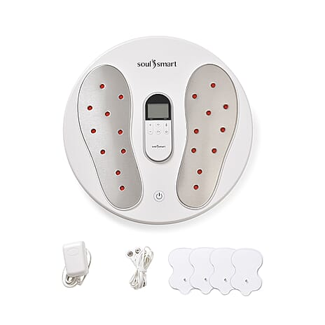 Soulsmart EMS Heating Foot Tens - Massager with Electrode Body Pads - White