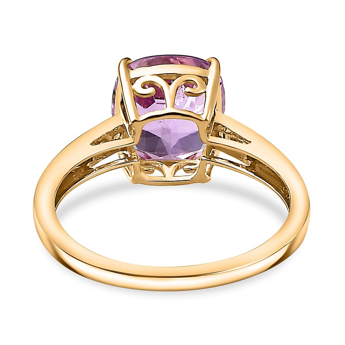 9K Yellow Gold AAA Patroke Kunzite & Diamond Ring 4.44 Ct