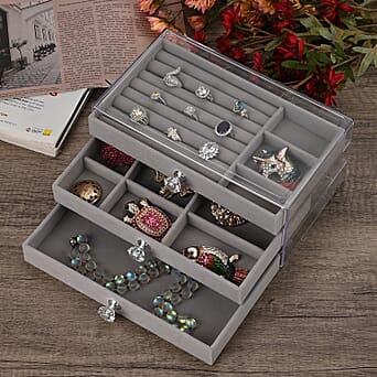 https://tjcuk.sirv.com/Products/78/0/7801055/Patterned-Jewellery-Organiser-Size-23x13x10-cm-Gray-Gray_7801055_1.jpg?w=342&h=342