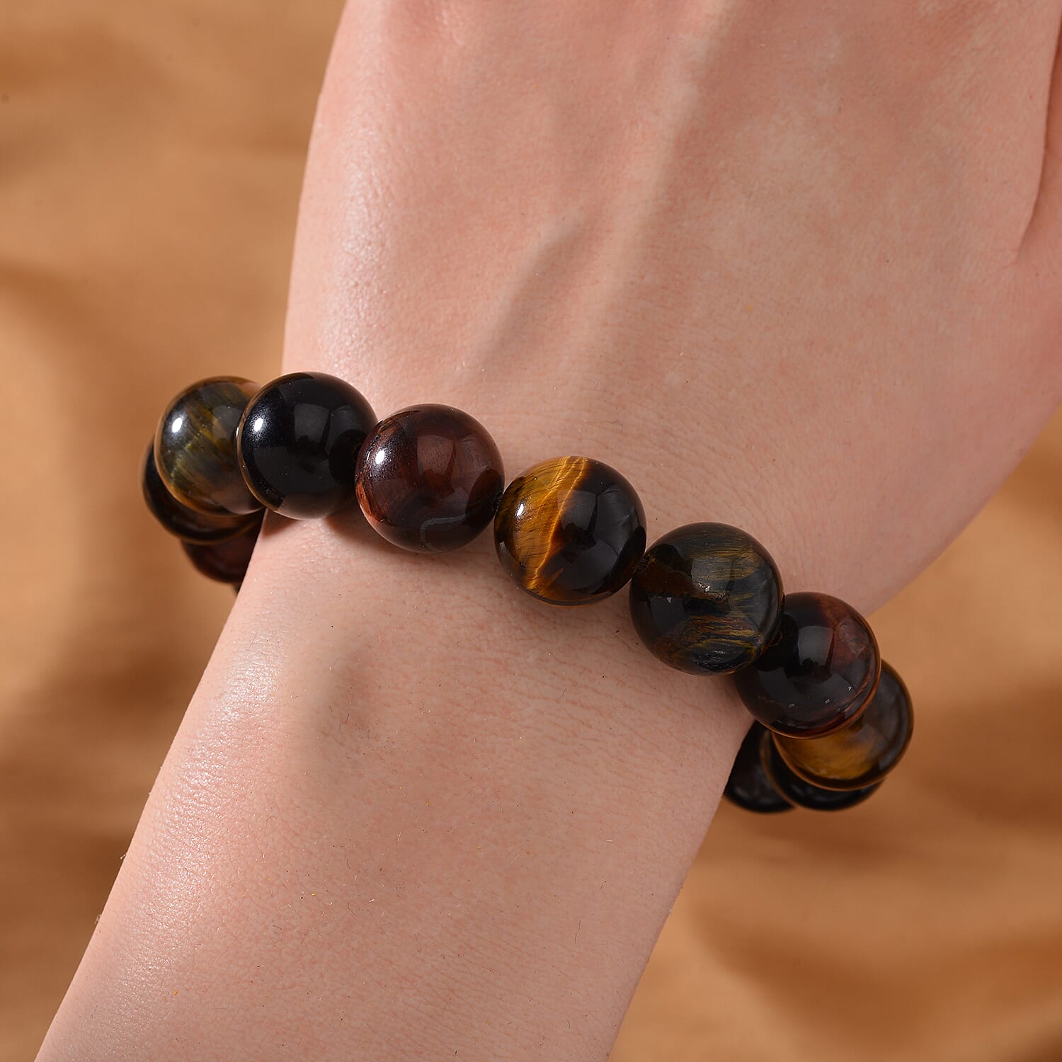 Multi Colour Tigers Eye Stone Bracelet 315.00 ct