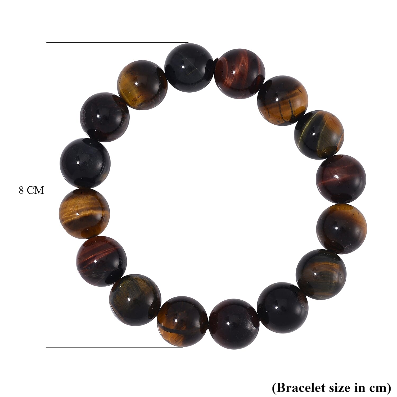 Multi Colour Tigers Eye Stone Bracelet 315.00 ct