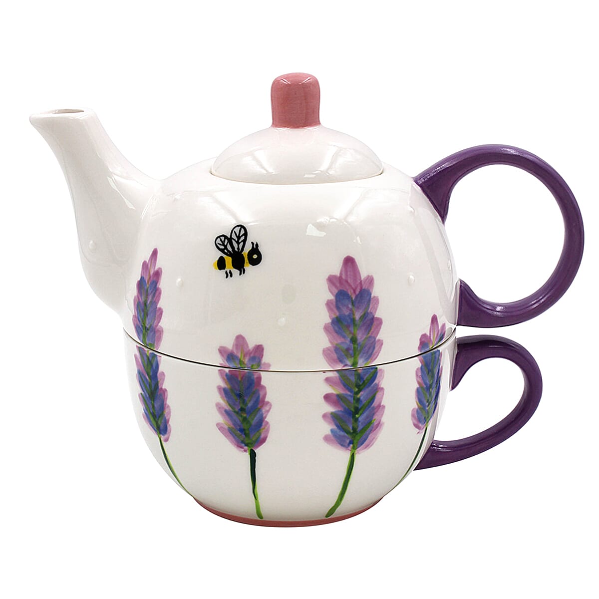 Lesser and Pavey - Lavender & Bees Tea for One-Cup 250ml, Teaport 450ml - Purple
