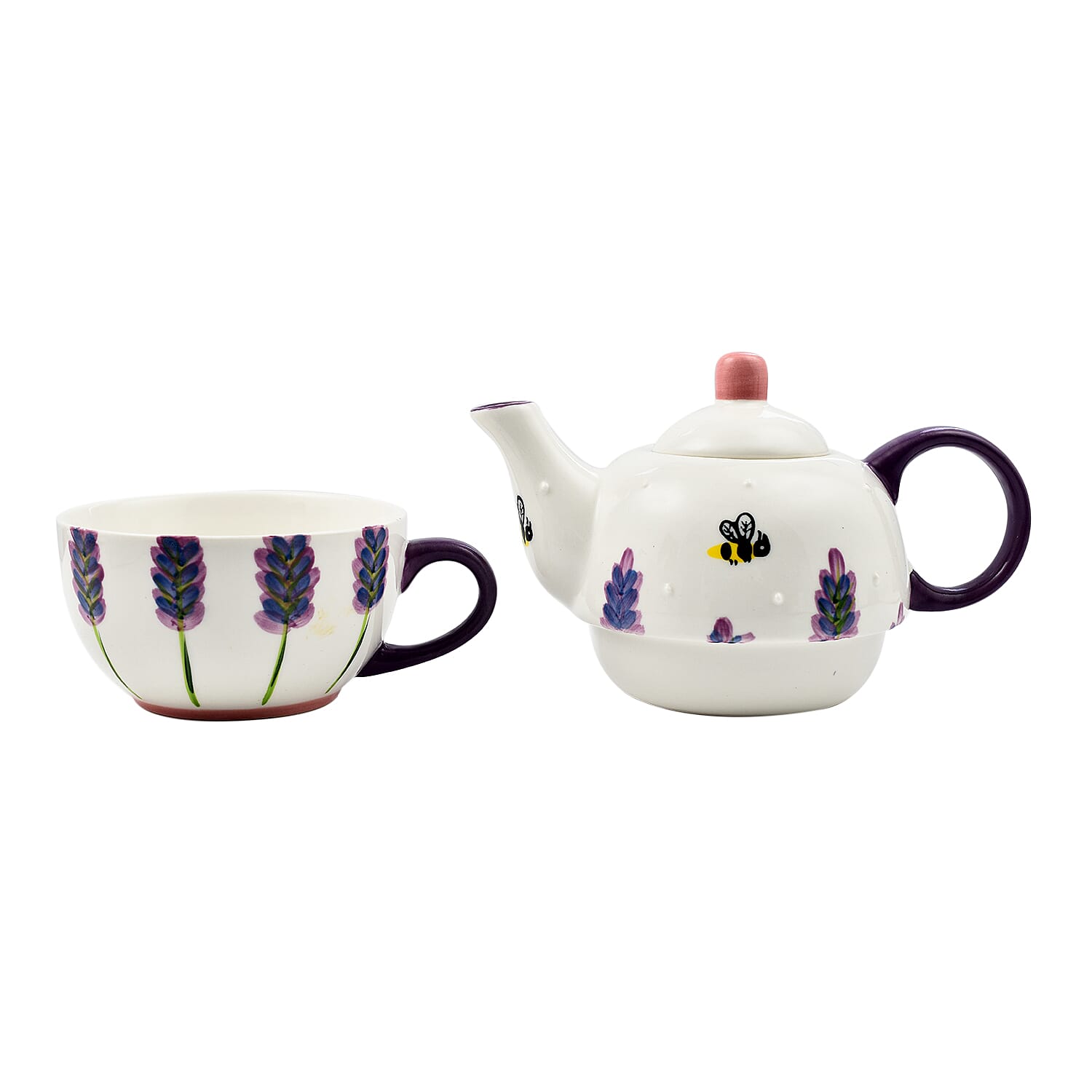 Lesser and Pavey - Lavender & Bees Tea for One-Cup 250ml, Teaport 450ml - Purple