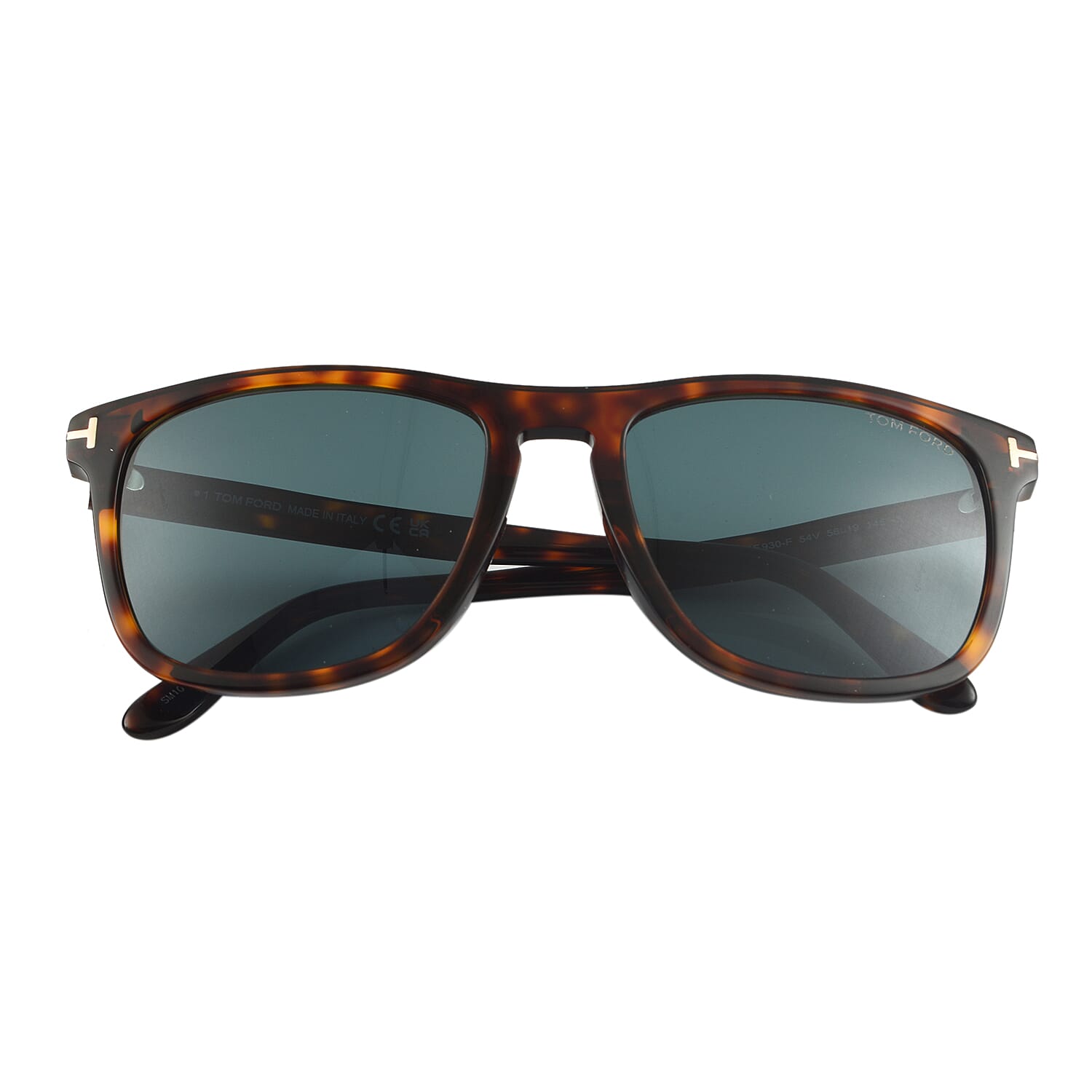 One Time Designer Closeout - Tom Ford Wayferer Sunglass with Blue Lenses - Tortoise