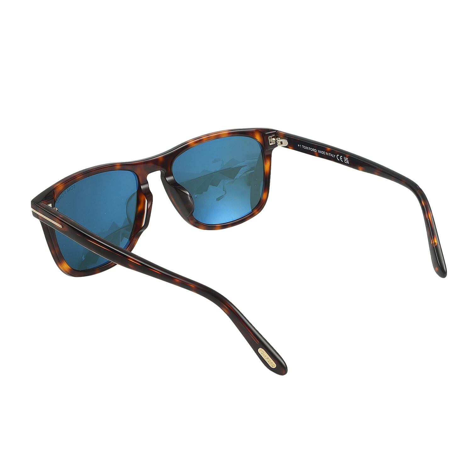 One Time Designer Closeout - Tom Ford Wayferer Sunglass with Blue Lenses - Tortoise
