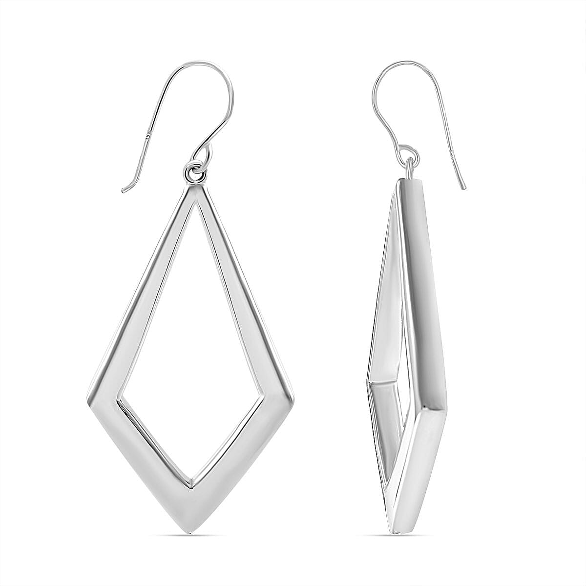 JCK Vegas Closeout - Sterling Silver Kite Shaped Earrings, Silver Wt. 6.8 Gms
