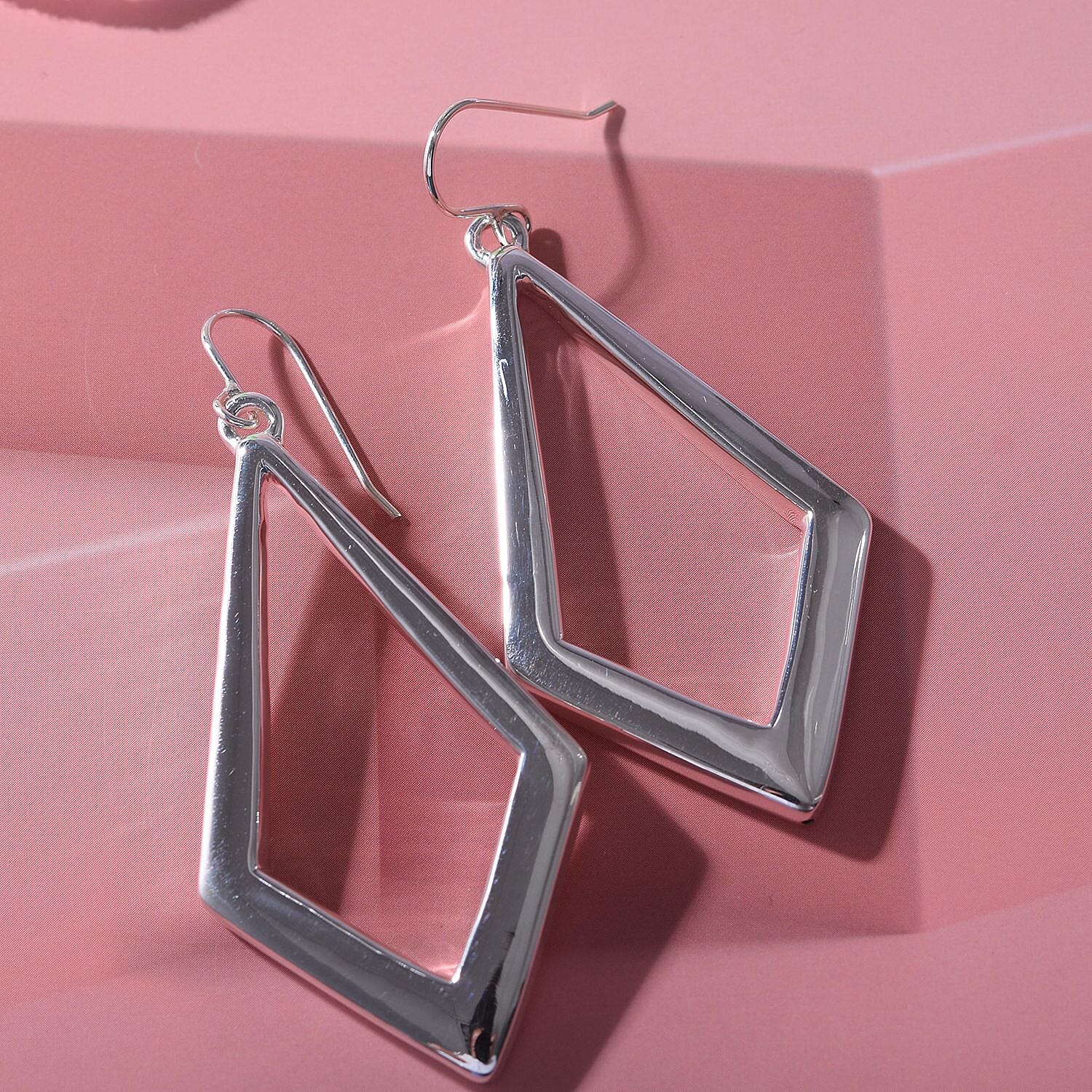JCK Vegas Closeout - Sterling Silver Kite Shaped Earrings, Silver Wt. 6.8 Gms