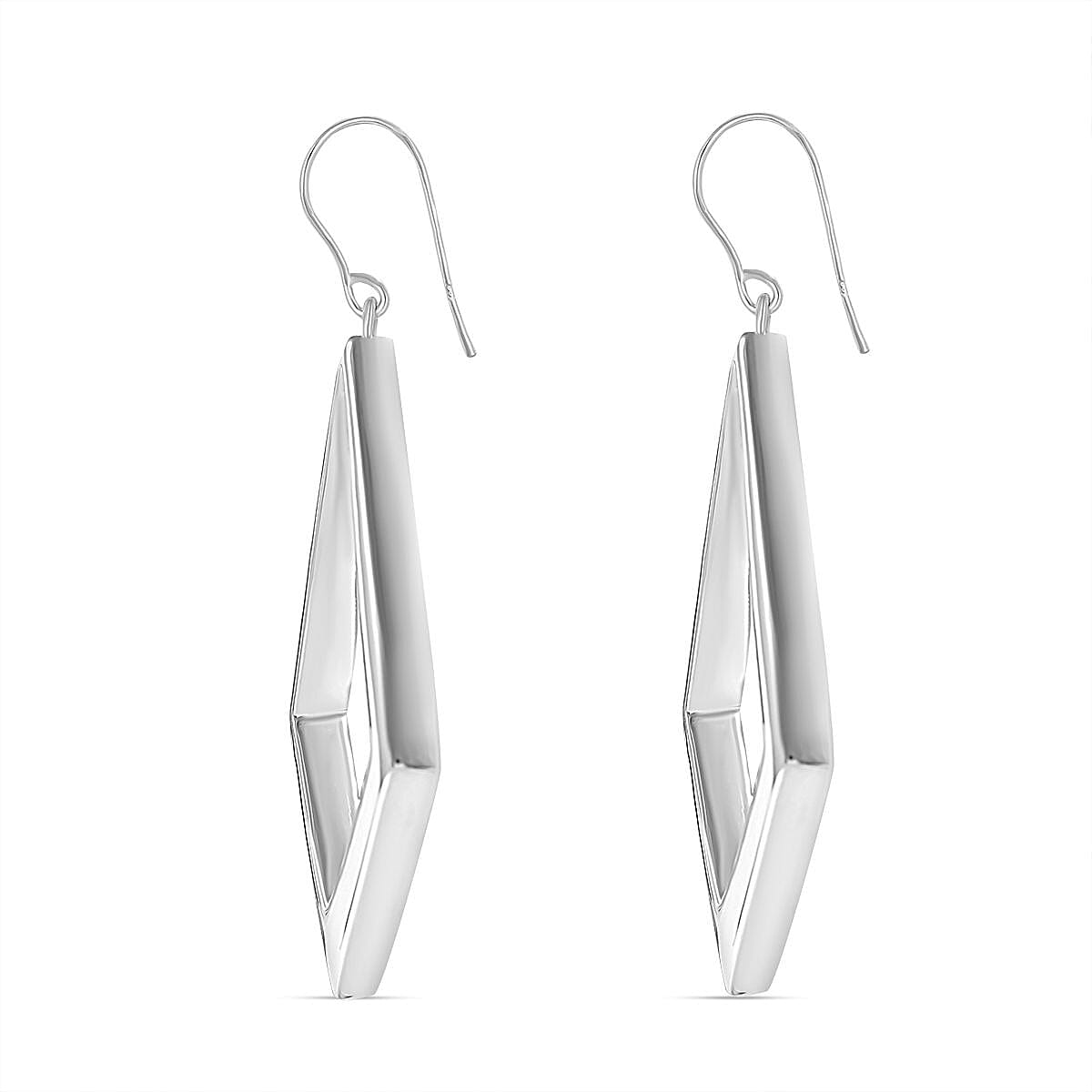 JCK Vegas Closeout - Sterling Silver Kite Shaped Earrings, Silver Wt. 6.8 Gms